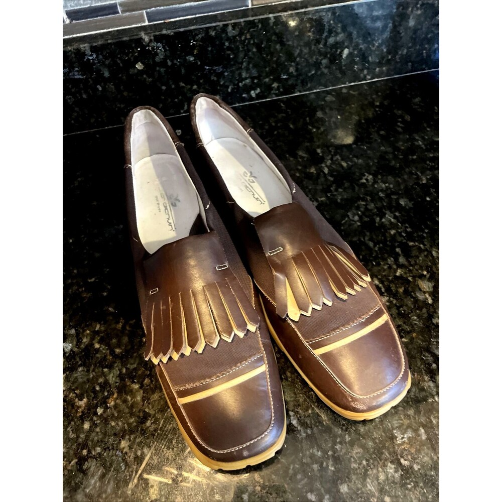 Walter Genuin Linea Stretch Brown Leather Golf Shoes Women's 11 41.5 EUC